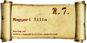 Magyari Tilla névjegykártya